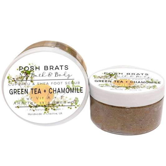 Green Tea + Chamomile Cupuacu Shea Foot Scrub VEGAN