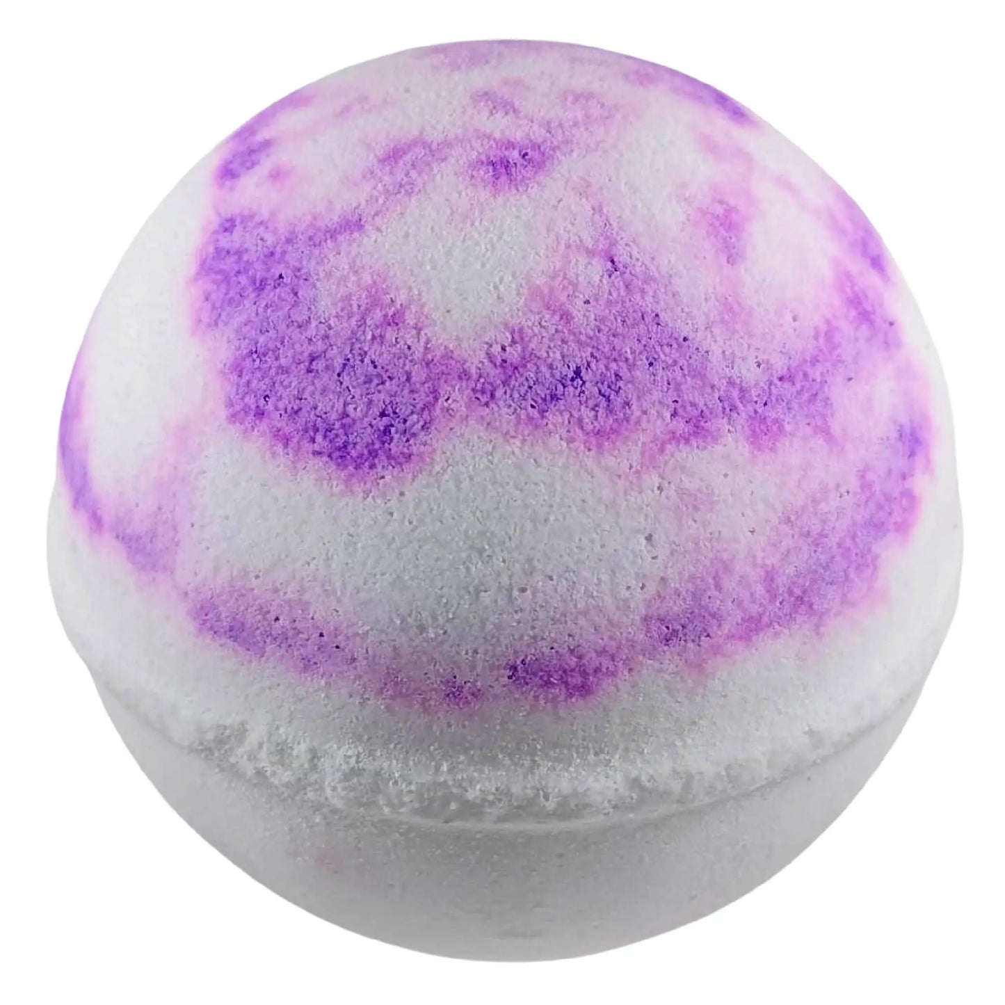 The Sleep Aromatherapy Bath Bomb by Posh Brats features a white base with purple swirls, offering soothing relaxation. Its grainy texture suggests a fizzy composition infused with essential oils, ready to dissolve in water and ease you into tranquility.