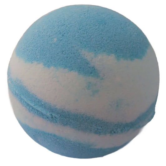 Indulge in a luxurious escape with Posh Brats Peony & Cotton Blossom Fizzy Bath Bomb. Featuring blue and white marbled swirls, it uses skin-nourishing ingredients to transform your bath into a relaxing oasis.