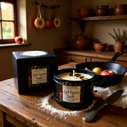 Apple Cinnamon Crumble Christmas GIft Boxed Soy Wax Candle Posh Brats