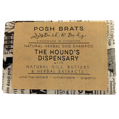 Bar of soap with 'Posh Brats Bath & Body' label on a white background