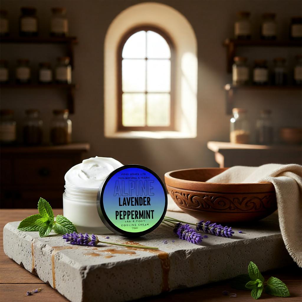 Alpine Lavender Peppermint Leg + Foot Cream Posh Brats