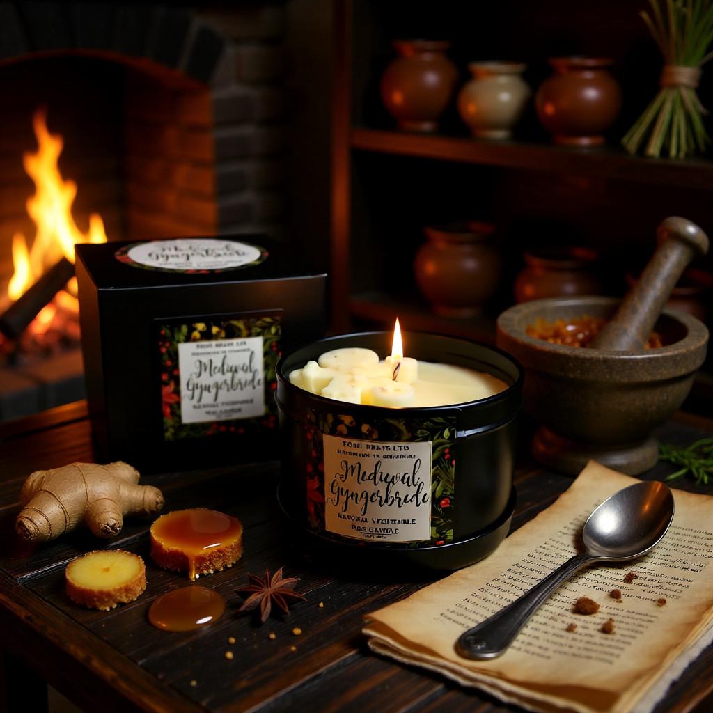 Medieval Gyngerbrede Christmas GIft Boxed Soy Wax Candle Posh Brats