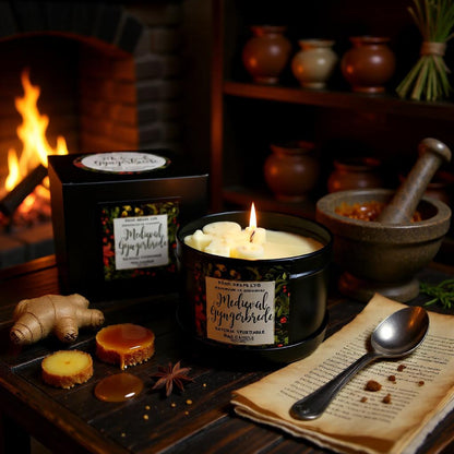 Medieval Gyngerbrede Christmas GIft Boxed Soy Wax Candle Posh Brats