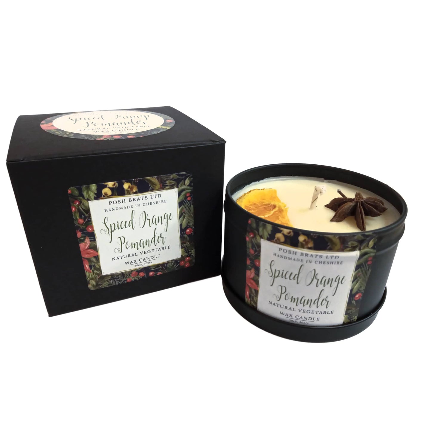 Spiced Orange Pomander Christmas GIft Boxed Soy Wax Candle Posh Brats