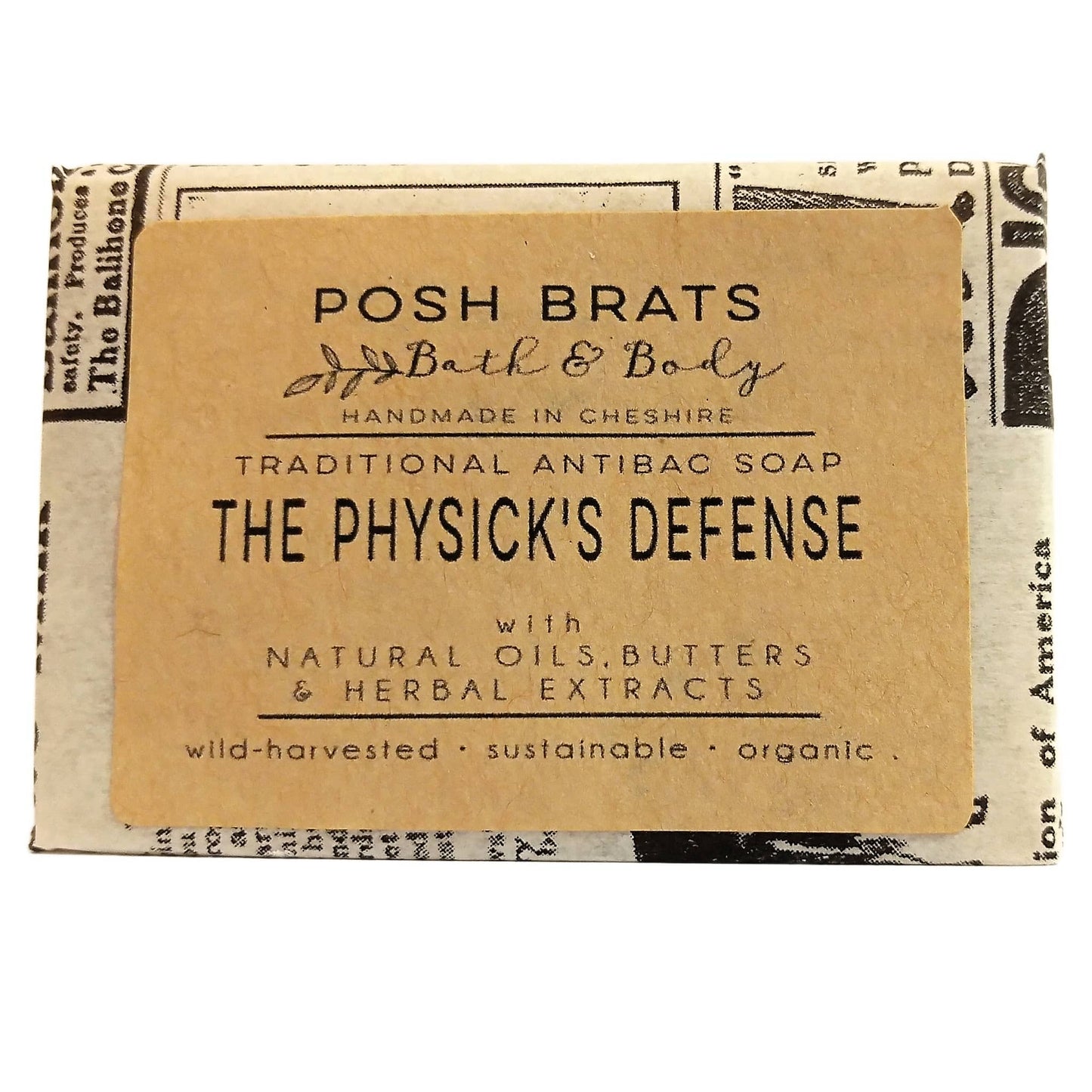 Soap bar with 'Posh Brats Bath & Body' label on a white background