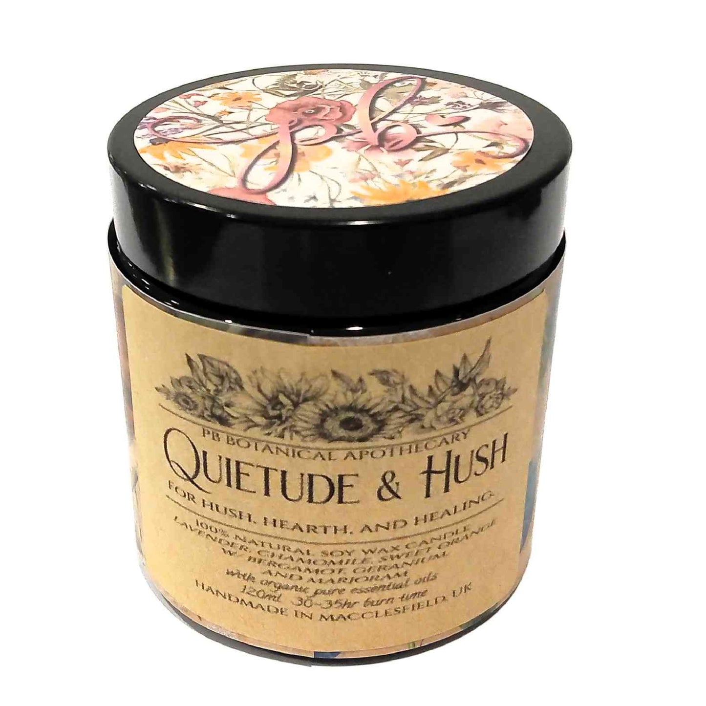Quietude & Hush Aromatherapy Essential Oil Soy Candle