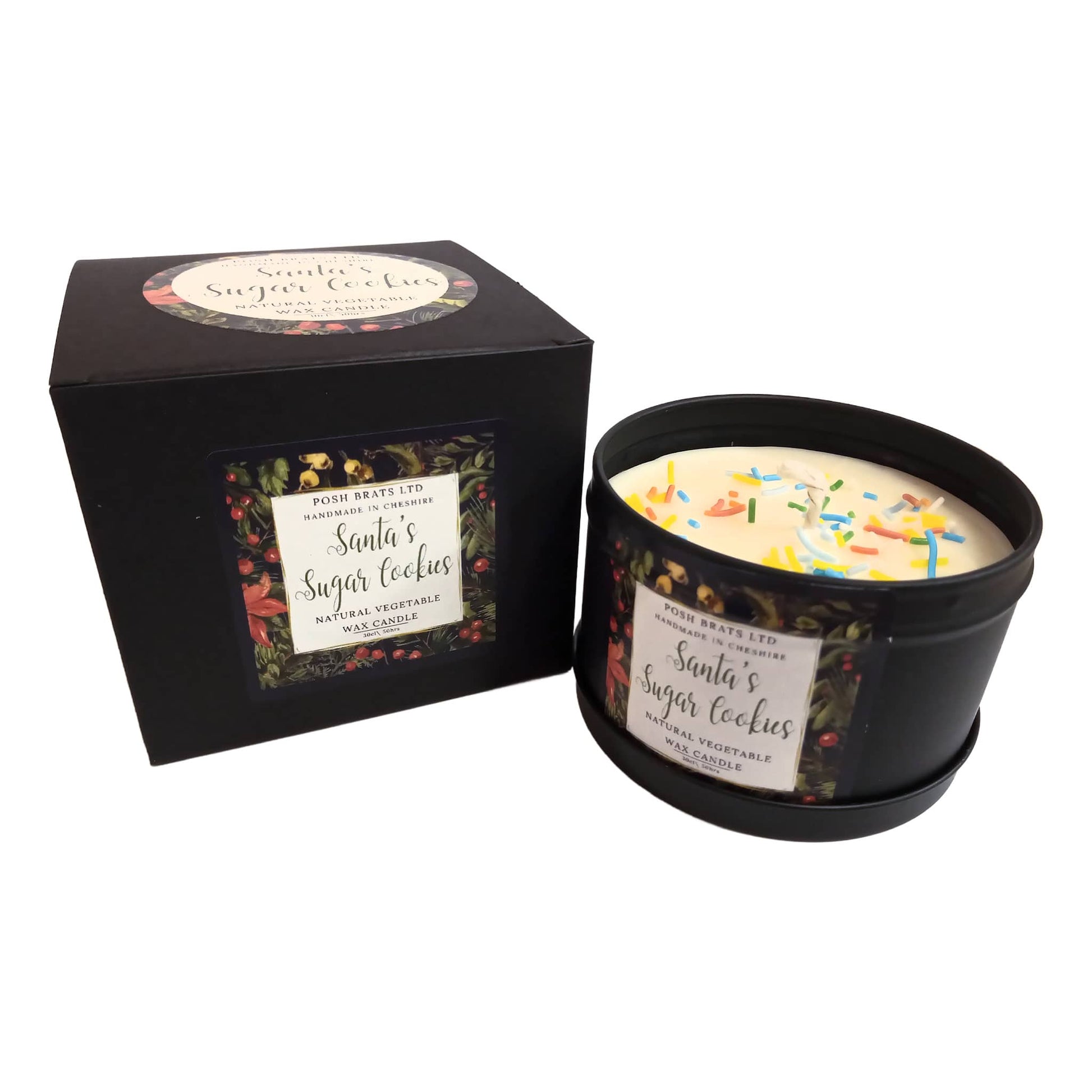 Santa's Sugar Cookies Christmas GIft Boxed Soy Wax Candle Posh Brats