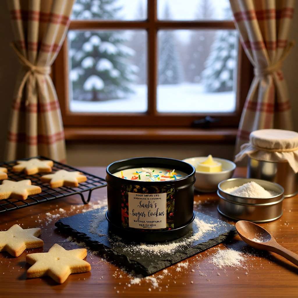 Santa's Sugar Cookies Christmas GIft Boxed Soy Wax Candle Posh Brats