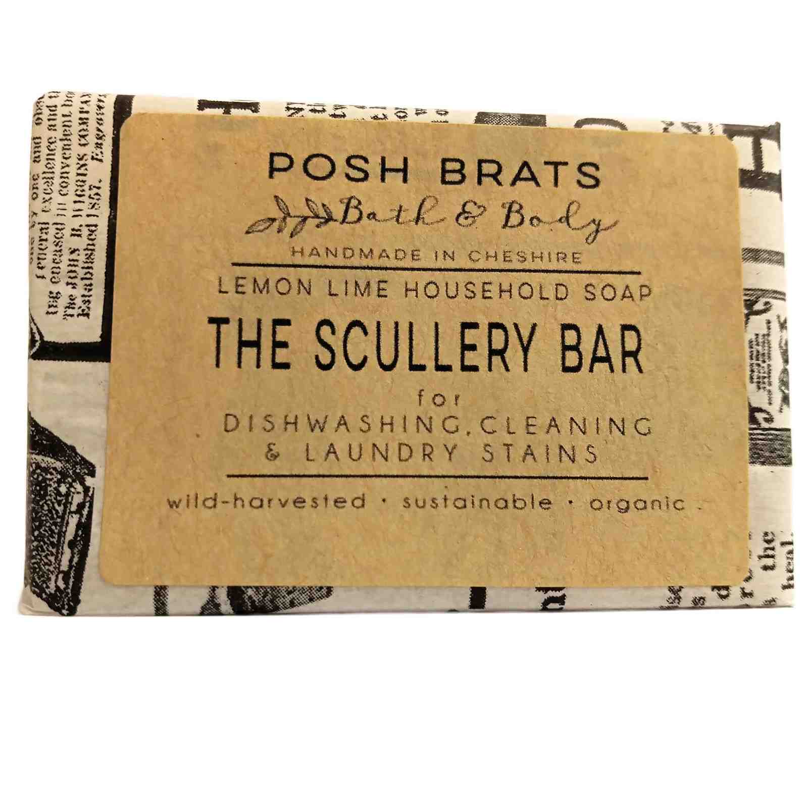 Soap bar with 'Posh Brats Bath & Body' label on a white background