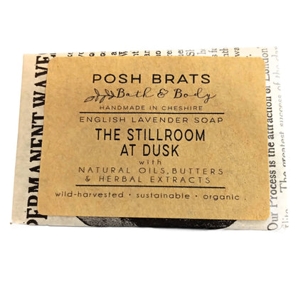 Soap bar with 'Posh Brats Bath & Body' packaging on a white background