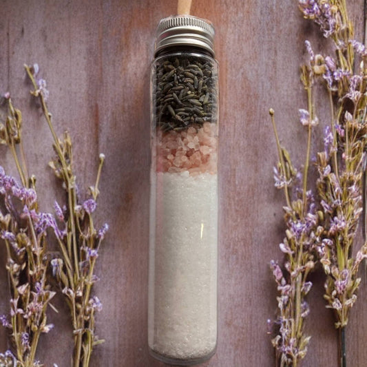 English Hidcote Lavender Botanical Bath Salt Tube Posh Brats 