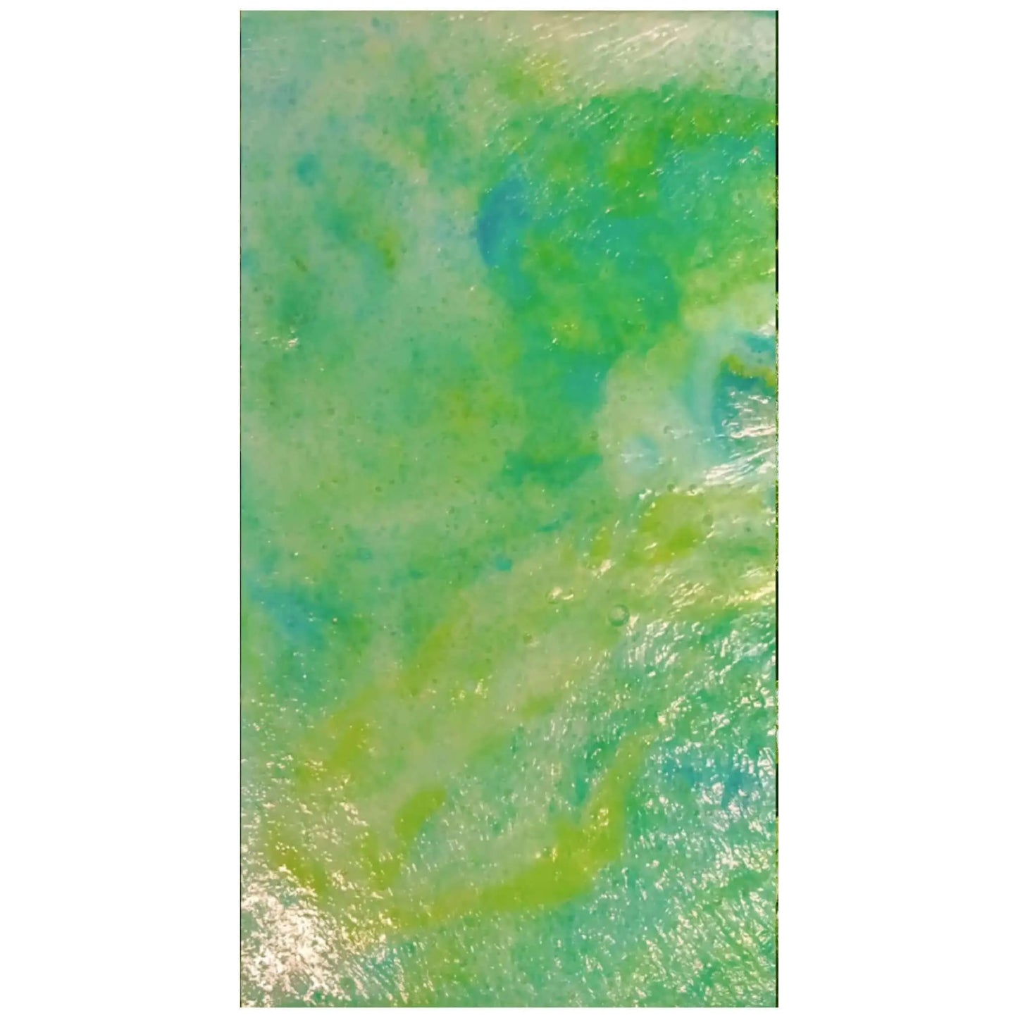 The Le Maquis Corsican Maquis Sugar Scrub Bar by Posh Brats evokes a Mediterranean fragrance with swirls of blue, green, and light yellow, blending seamlessly to mirror the soothing, watery effects of Corsican plant extracts.